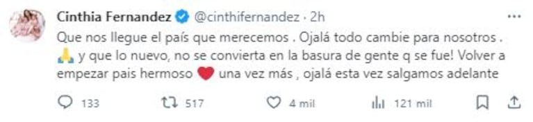La reacción de los famosos tras la victoria de Javier Milei en el balotaje